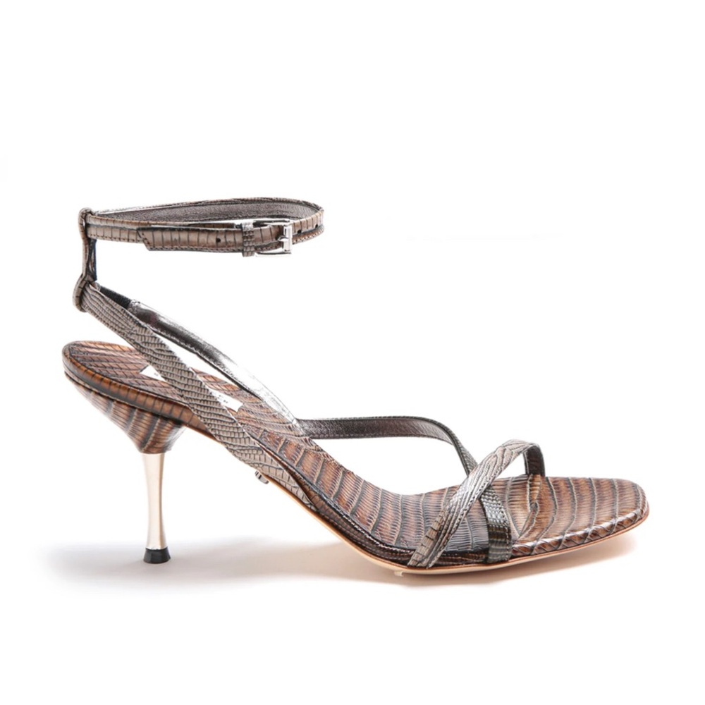 Dorothee Schumacher Lux lizard mix sandal heel